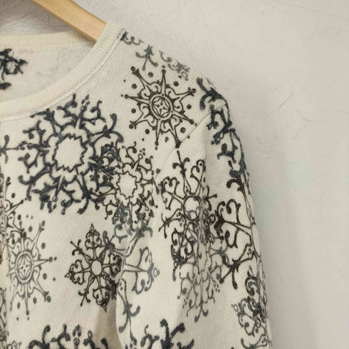 エディーバウアー Eddie Bauer モヘア混 総柄 カーディガン レディース