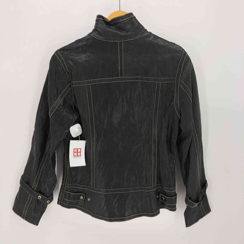 MIA CARNA シープレザー シェイプ シングル ライダース ジャケット Y2K レディース import:M