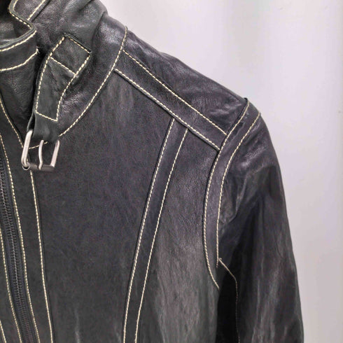MIA CARNA シープレザー シェイプ シングル ライダース ジャケット Y2K レディース import:M