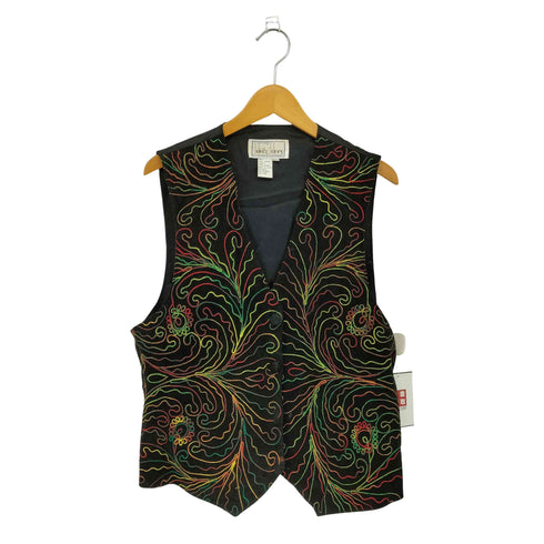 EREZ LEVY 90-00s アートワーク刺繍 レザーベスト レディース L