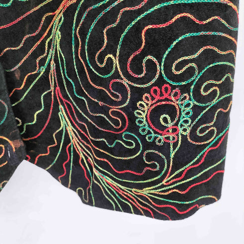 EREZ LEVY 90-00s アートワーク刺繍 レザーベスト レディース L