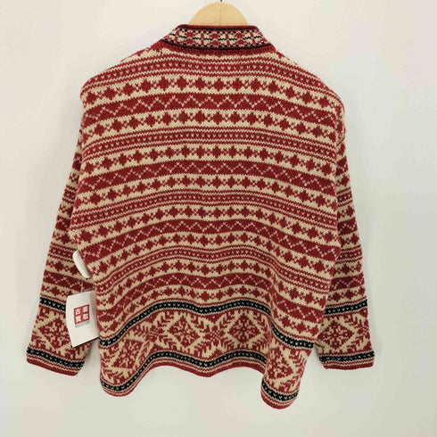 エルエルビーン L.L.Bean 80-90S USA製 ノルディック 柄 メタル ボタン カーディガン レディース import:S