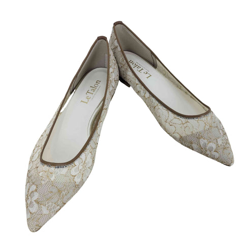 ルタロン Le Talon pointed tulle lace flat レディース JPN:24