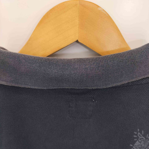 ステューシー Stussy 00s スカルプリント 折れクラウン 刺繍 鹿の子 ポロシャツ メンズ import:XL