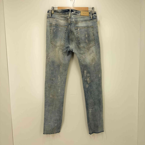 ミニマル mnml カットオフ ダメージ加工スキニーデニムパンツ メンズ US:32-33