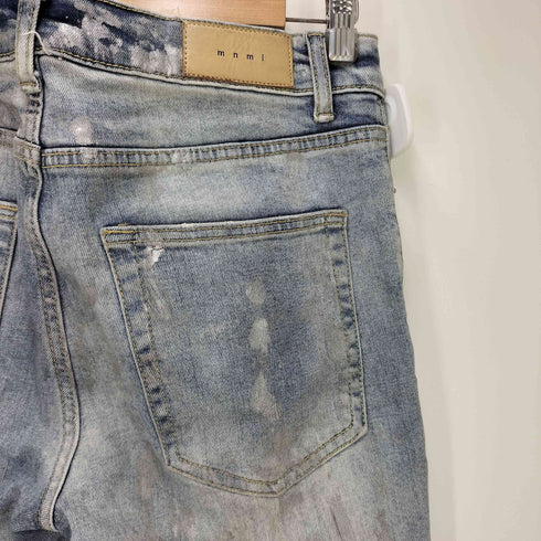 ミニマル mnml カットオフ ダメージ加工スキニーデニムパンツ メンズ US:32-33