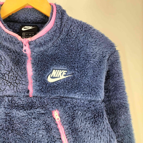 ナイキ NIKE ショート丈 ロゴ刺繍 ハーフジップ フリース レディース import:XS
