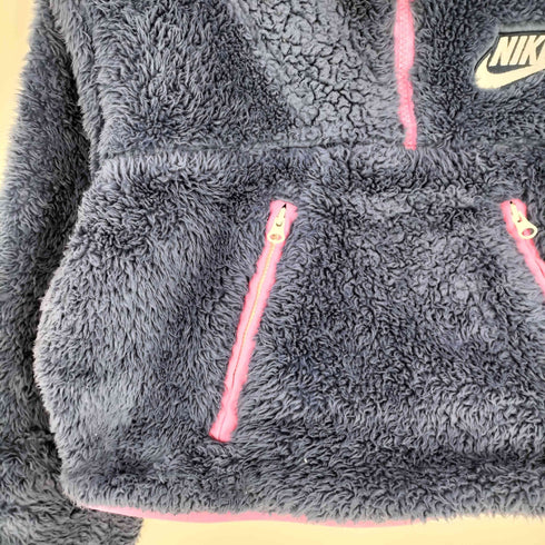 ナイキ NIKE ショート丈 ロゴ刺繍 ハーフジップ フリース レディース import:XS