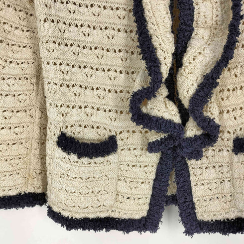 レッドヴァレンティノ RED VALENTINO イタリア製 ラメ フック コットンニット カーディガン レディース import:XS