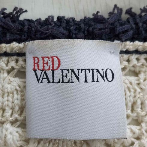 レッドヴァレンティノ RED VALENTINO イタリア製 ラメ フック コットンニット カーディガン レディース import:XS