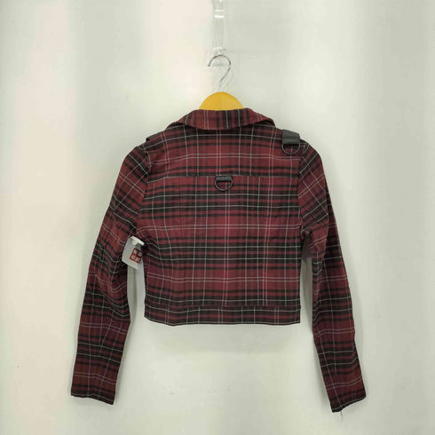 KILLSTER クロップド ペンタグラム プレイド ライダースジャケット Y2K レディース M