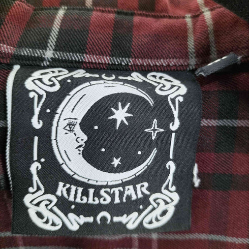 KILLSTER クロップド ペンタグラム プレイド ライダースジャケット Y2K レディース M