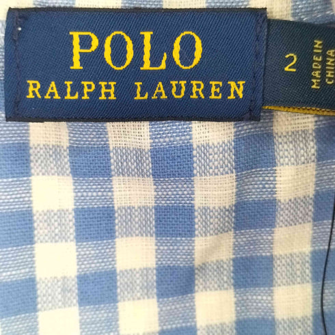 ポロラルフローレン POLO RALPH LAUREN ギンガムチェック リネンワンピース レディース JPN:2