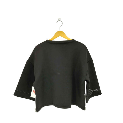 Cullut サイドジップ クロップド クルーネックシャツ レディース