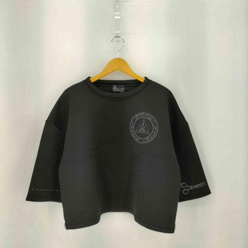 Cullut サイドジップ クロップド クルーネックシャツ レディース