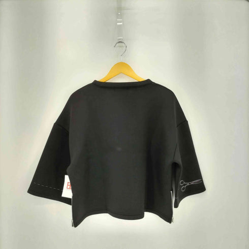 Cullut サイドジップ クロップド クルーネックシャツ レディース