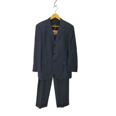 アクアスキュータム AQUASCUTUM ウール ストライプ 2タックスラックスパンツスーツセット メンズ 94A6