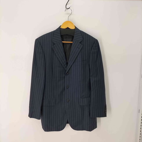 アクアスキュータム AQUASCUTUM ウール ストライプ 2タックスラックスパンツスーツセット メンズ 94A6