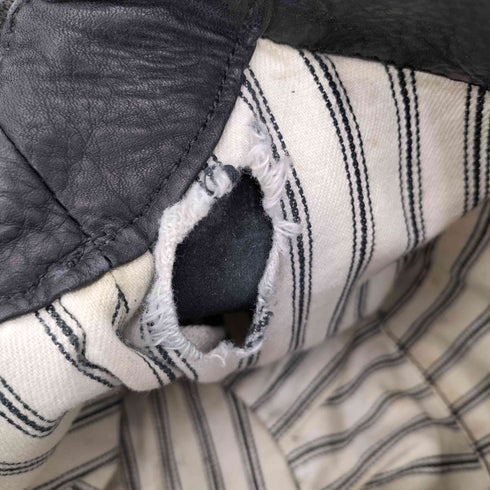 裏地ストライプ ギャザーデザイン レザーショルダーバッグ レディース