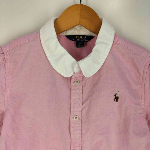 ポロラルフローレン POLO RALPH LAUREN ポニー刺繍 丸襟 パフスリーブ 半袖シャツ レディース 150