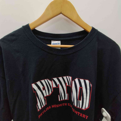 GILDAN ボディ PTO ゼブラ柄 ロゴ プリント Tシャツ メンズ import:XL