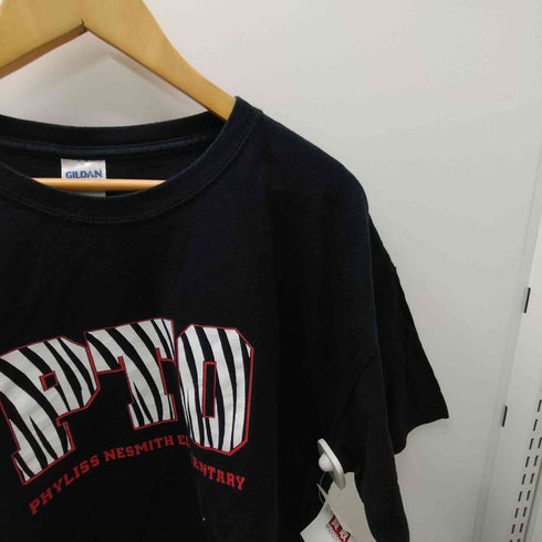 GILDAN ボディ PTO ゼブラ柄 ロゴ プリント Tシャツ メンズ import:XL
