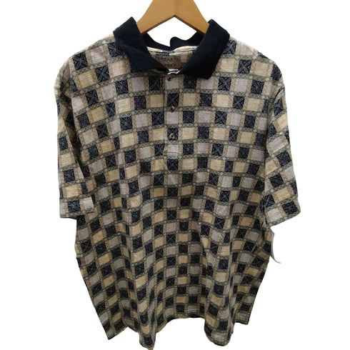 ナチュラルイシュー NATURAL ISSUE 総柄 コットン ポロ シャツ メンズ import:XL