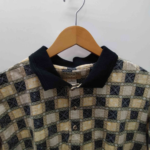ナチュラルイシュー NATURAL ISSUE 総柄 コットン ポロ シャツ メンズ import:XL