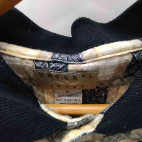 ナチュラルイシュー NATURAL ISSUE 総柄 コットン ポロ シャツ メンズ import:XL