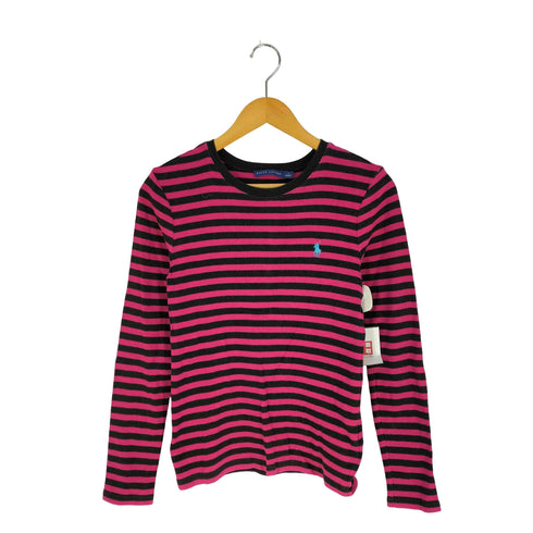 ラルフローレン RALPH LAUREN ポ二ー刺繍 ボーダー クルーネックTシャツ レディース import:S