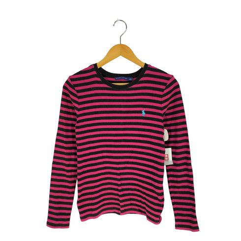 ラルフローレン RALPH LAUREN ポ二ー刺繍 ボーダー クルーネックTシャツ レディース import:S