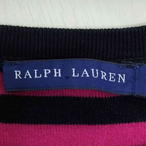 ラルフローレン RALPH LAUREN ポ二ー刺繍 ボーダー クルーネックTシャツ レディース import:S
