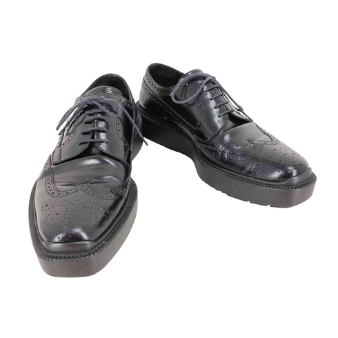 プラダ PRADA メダリオン ウイングチップ カーフダービーシューズ メンズ 6 1/2