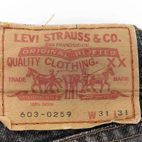 リーバイス Levis 2005年2月製 ボタン裏 J22 603-0259 先染め ブラック メンズ W31 L31