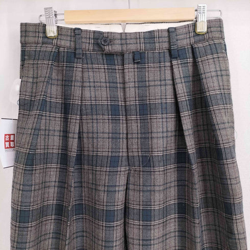 マッキントッシュフィロソフィー MACKINTOSH PHILOSOPHY ウール チェック 2タックスラックスパンツ メンズ 5