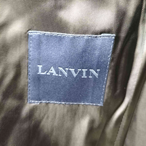 ランバン LANVIN ウール ルカ期 エルボーパッチ ストライプ 2B テーラードジャケット パンツ セットアップ メンズ 44