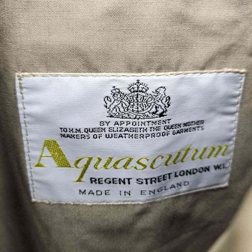 アクアスキュータム AQUASCUTUM 70-80S 英国製 比翼 ステンカラーコート メンズ