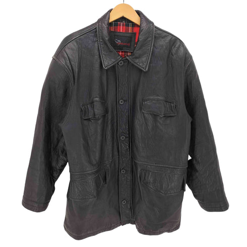カサブランカ Casablanca 裏地 ブランケット 比翼 レザー ハーフコート メンズ import:L