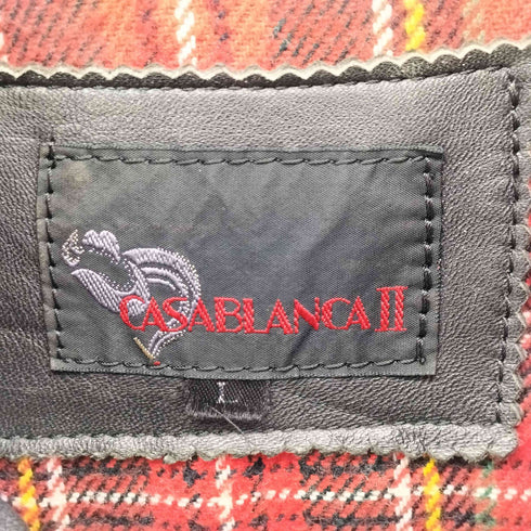 カサブランカ Casablanca 裏地 ブランケット 比翼 レザー ハーフコート メンズ import:L