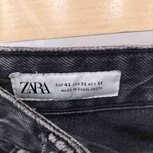 ザラ ZARA マルチポケット ブラックデニムカーゴパンツ メンズ 42