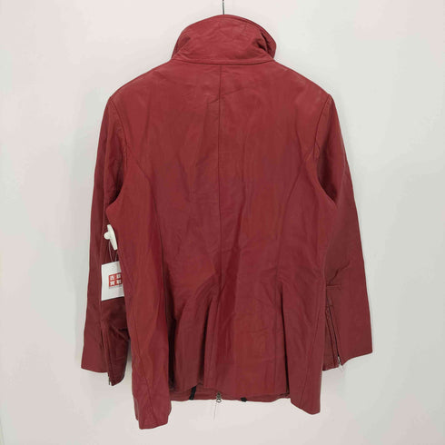スタンドネック ダブルジップ レザージャケット メンズ import:M