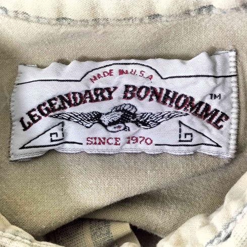 LEGENDARY BONHOMME MADE IN USA ストライプレギュラーカラーL/S シャツ メンズ JPN:L