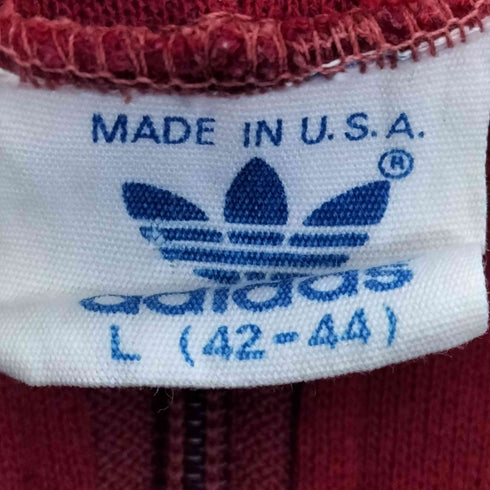 アディダスオリジナルス adidas Originals 80S USA製 フロッキー トレフォイルロゴ ジップパーカー メンズ import:L
