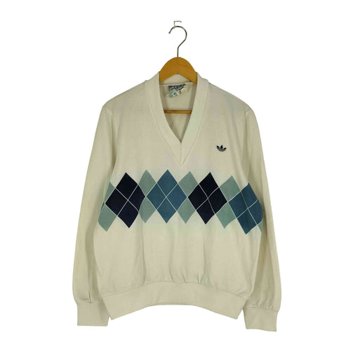アディダスオリジナルス adidas Originals 80S フランス製 アーガイル Vネック スウェット メンズ 180