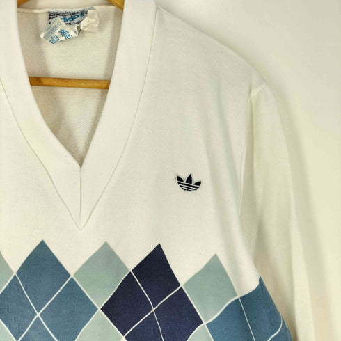 アディダスオリジナルス adidas Originals 80S フランス製 アーガイル Vネック スウェット メンズ 180