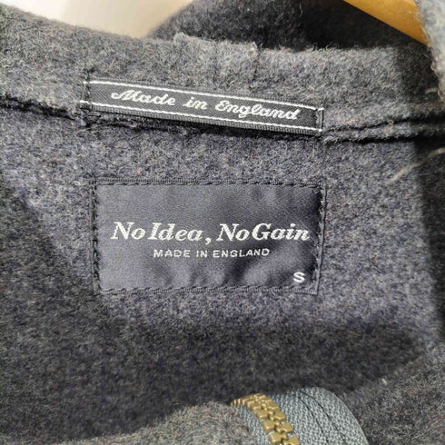 No Idea No Gain イングランド製 ウール100 メルトン 比翼 フーデッドコート メンズ import:S
