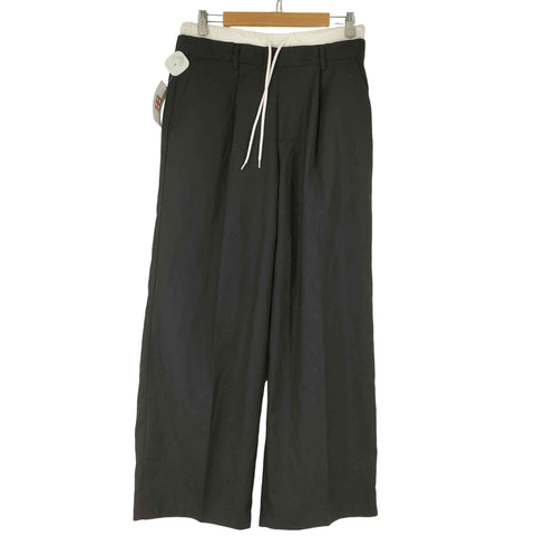 ALFRED ALEX フェイクレイヤードダブルウエストワイドスラックスパンツ メンズ JPN:M