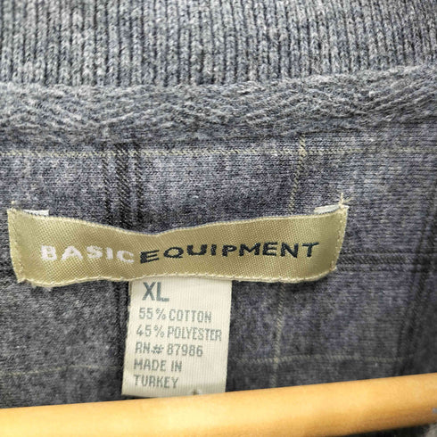 BASIC EQUIPMENT 00s チェック ロングスリーブ ポロシャツ メンズ XL