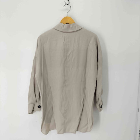 ザラ ZARA ポケット付きフルイド地シャツジャケット レディース import:XS