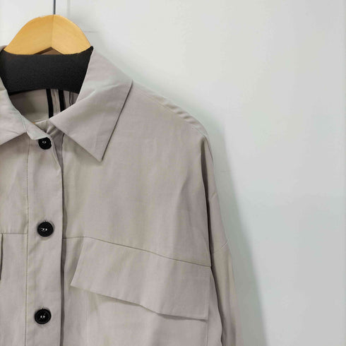 ザラ ZARA ポケット付きフルイド地シャツジャケット レディース import:XS